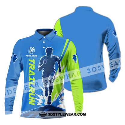 Unisex Shirt - Custom Trail Run Shirt - Long Sleeve Polo / S - T-shirt