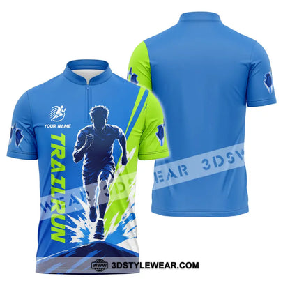 Unisex Shirt - Custom Trail Run Shirt - Zipper Polo Shirt / S - T-shirt