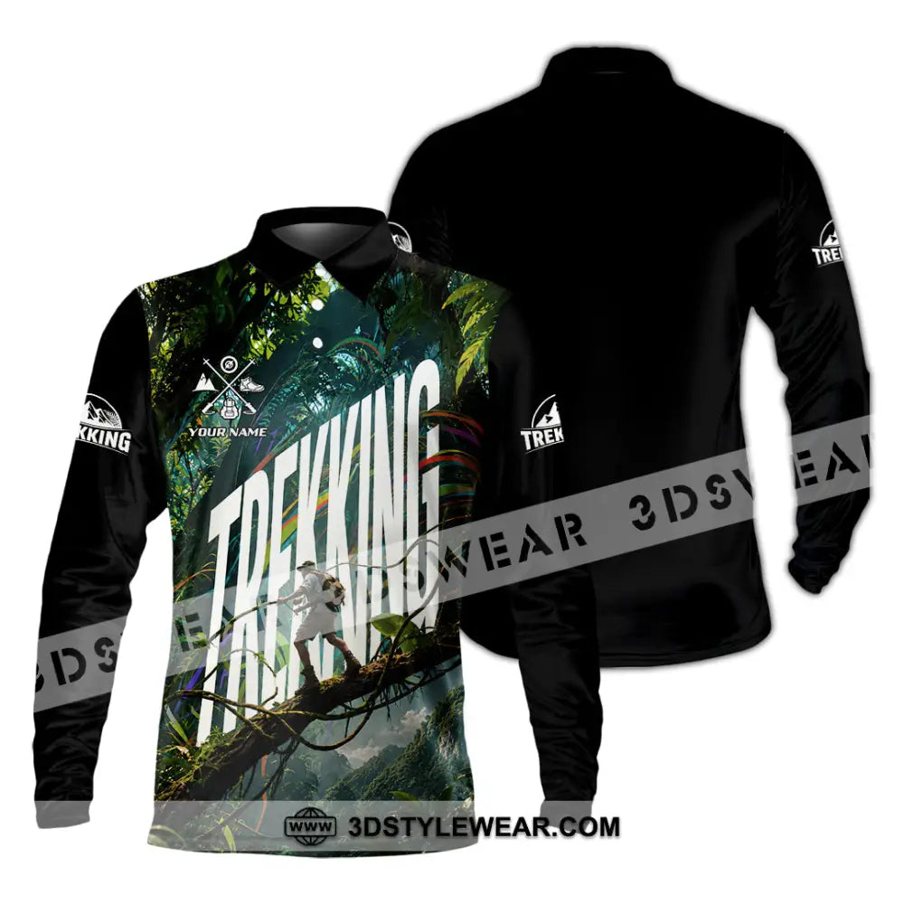 Unisex Shirt - Custom Trekking Shirt - Long Sleeve Polo / S - T-shirt
