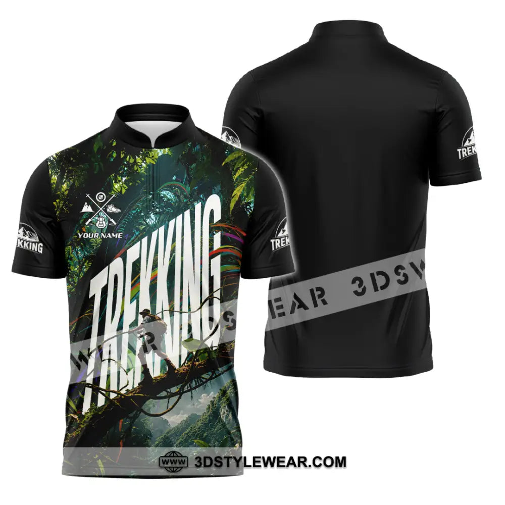 Unisex Shirt - Custom Trekking Shirt - Zipper Polo Shirt / S - T-shirt