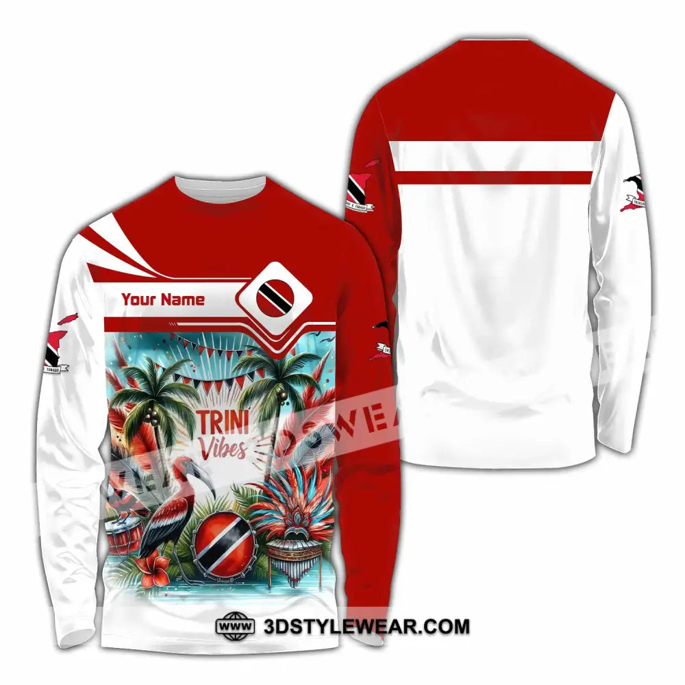 Unisex Shirt - Custom Trini Vibes Shirt - Long Sleeve Shirt / S - T-shirt