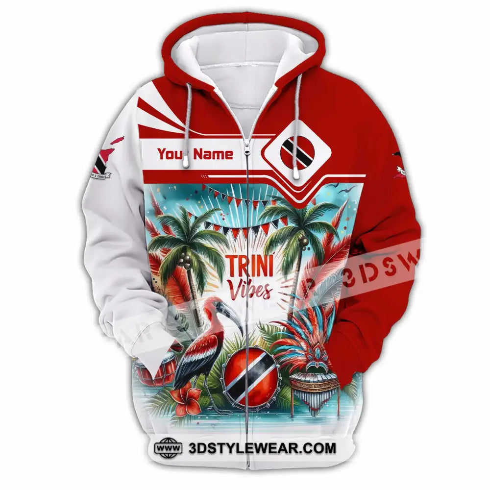 Unisex Shirt - Custom Trini Vibes Shirt - Zipper Hoodie / S - T-shirt