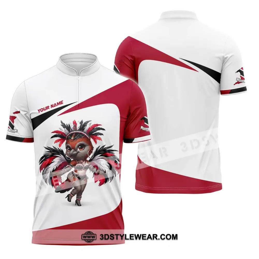 Unisex Shirt - Custom Trinidad And Tobago Shirt - Zipper Polo Shirt / S - T-shirt