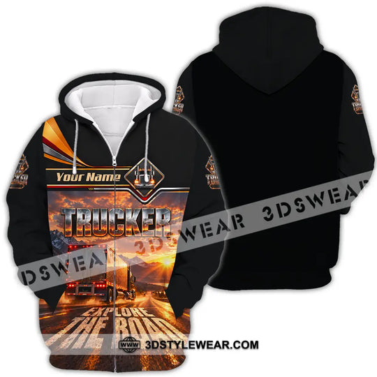 Unisex Shirt - Custom Trucker Explore The Road Shirt style option 4