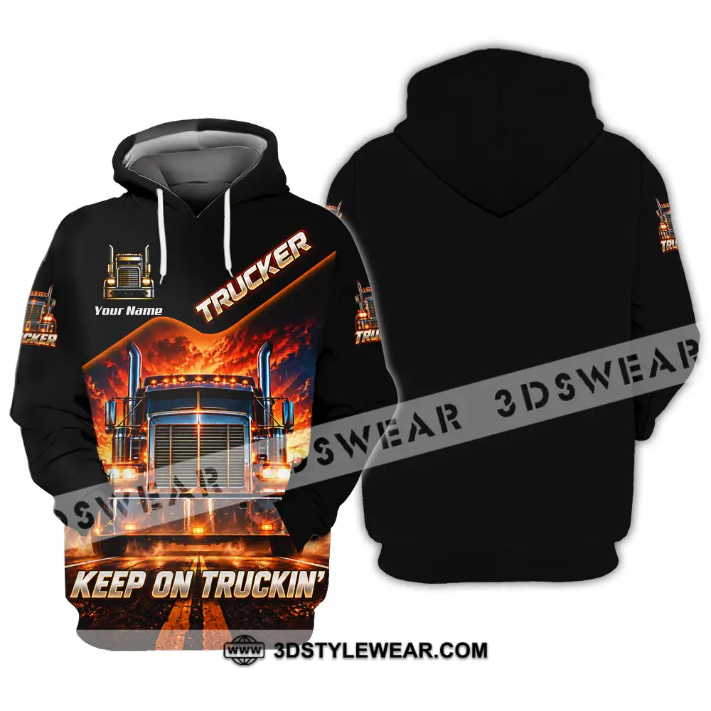Unisex Shirt - Custom Trucker Keep On Trackin’ Shirt - Hoodie / S - T-shirt
