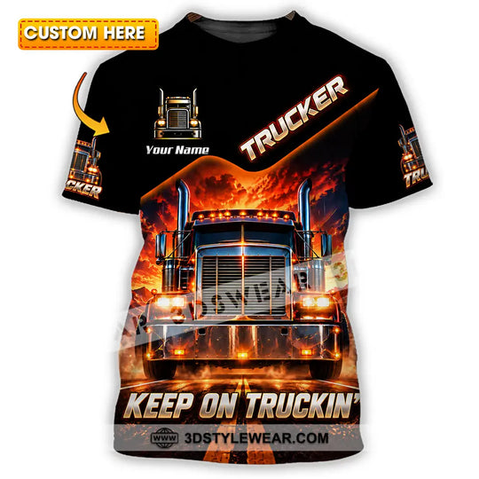 Unisex Shirt - Custom Trucker Keep On Trackin' Shirt style option 1