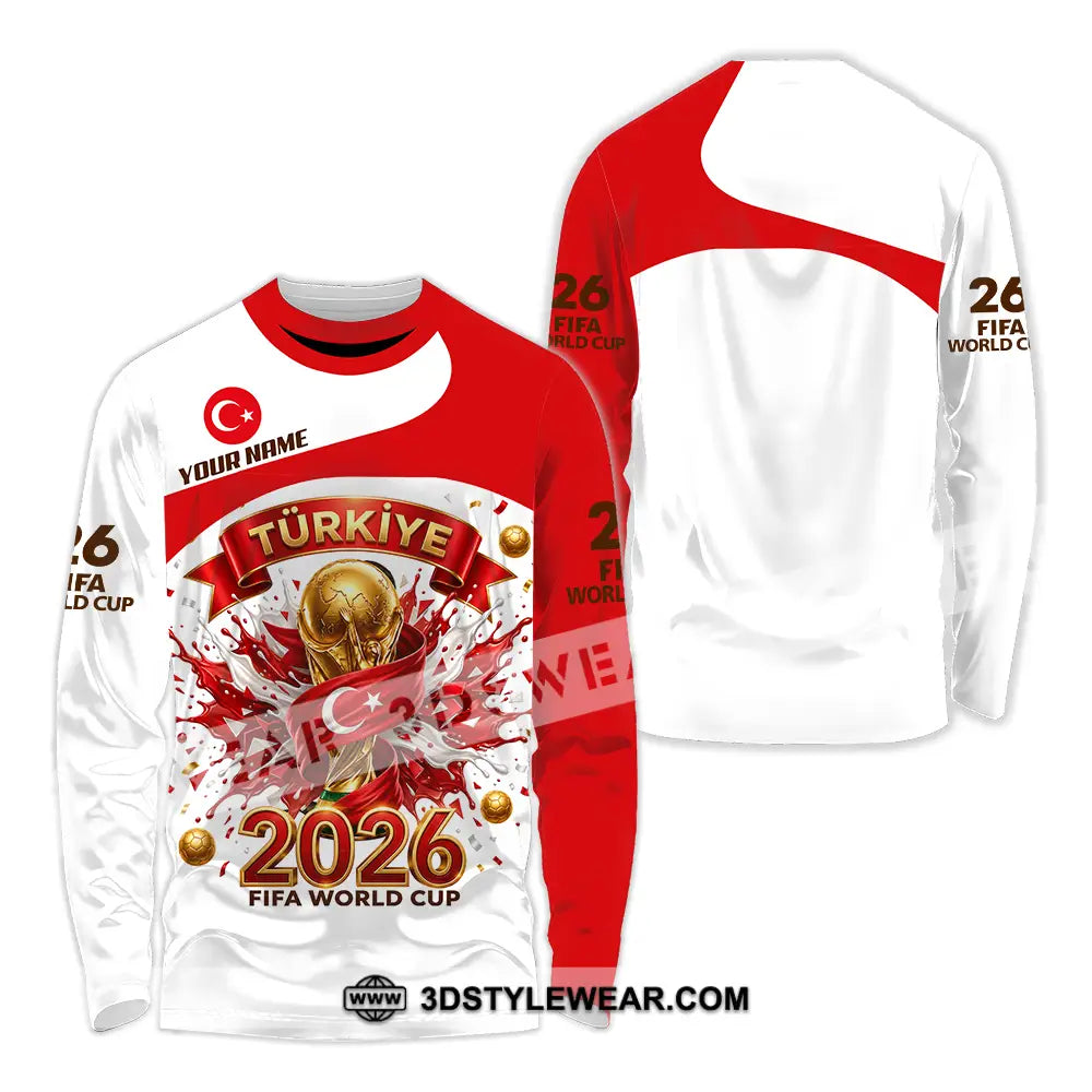 Unisex Shirt - Custom Türkiye World Cup 2026 3D Shirt - Long Sleeve Shirt / S - T-shirt