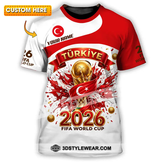 Unisex Shirt - Custom Türkiye World Cup 2026 3D Shirt style option 1