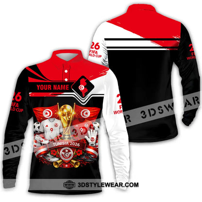 Unisex Shirt - Custom Tunisia World Cup 2026 3D Shirt - Long Sleeve Polo / S - T-shirt