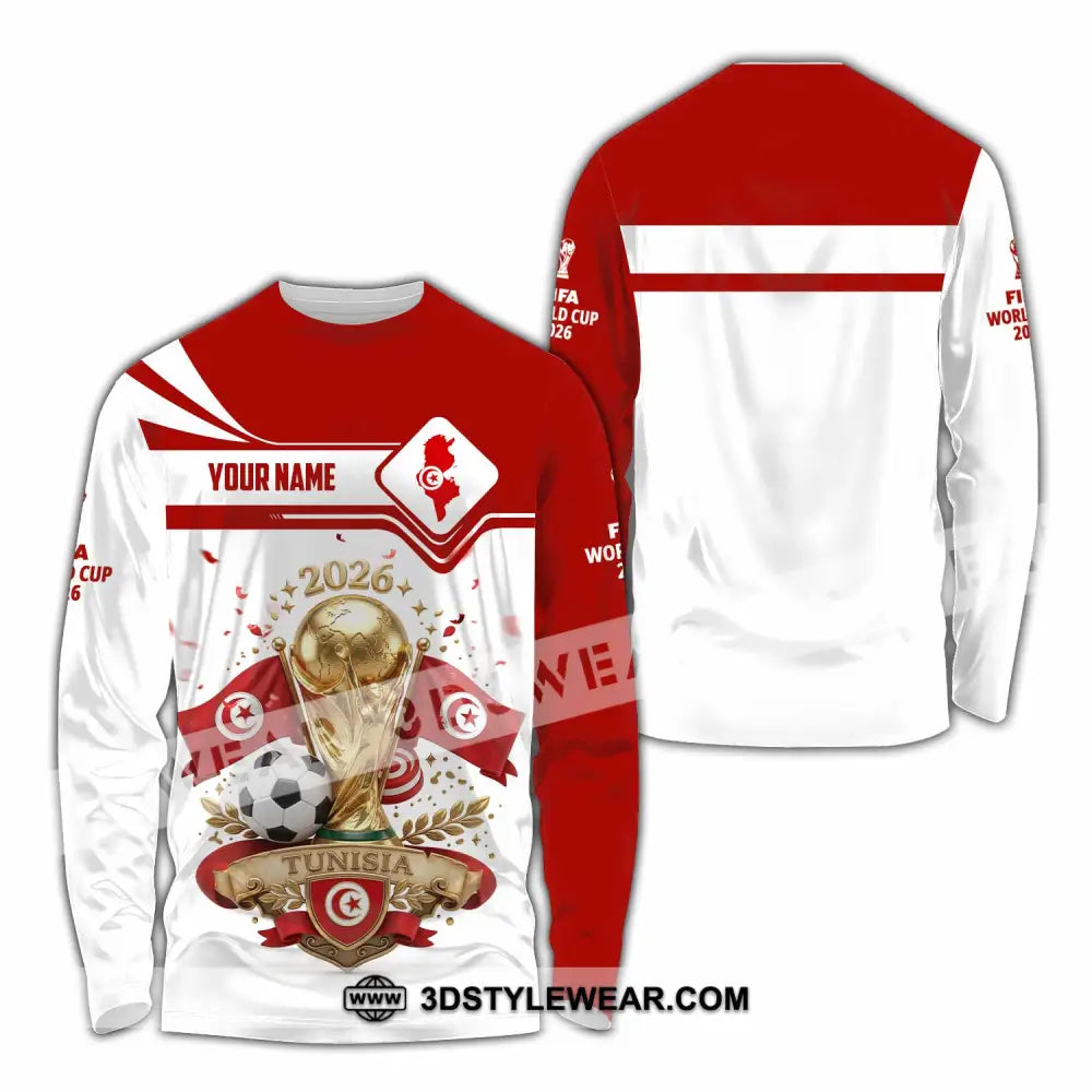 Unisex Shirt - Custom Tunisia World Cup 2026 3D Shirt - Long Sleeve Shirt / S - T-shirt