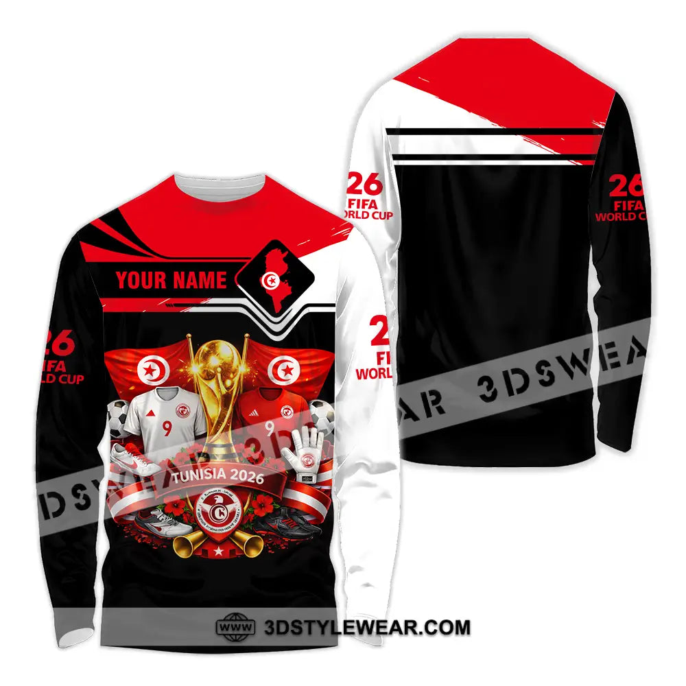 Unisex Shirt - Custom Tunisia World Cup 2026 3D Shirt - Long Sleeve Shirt / S - T-shirt