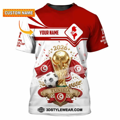Unisex Shirt - Custom Tunisia World Cup 2026 3D Shirt - T-shirt