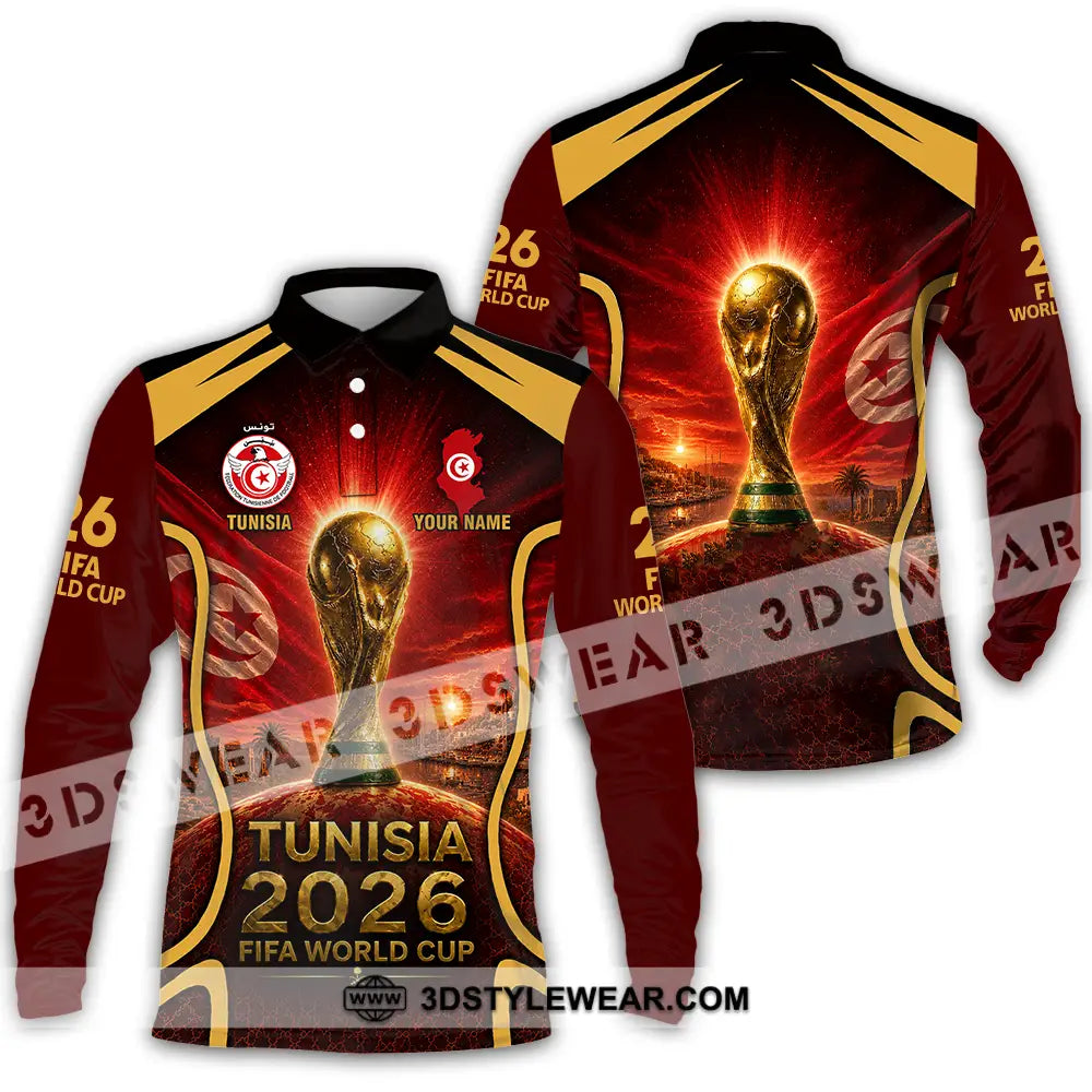 Unisex Shirt - Custom Tunisia World Cup 2026 Shirt - Long Sleeve Polo / S - T-shirt