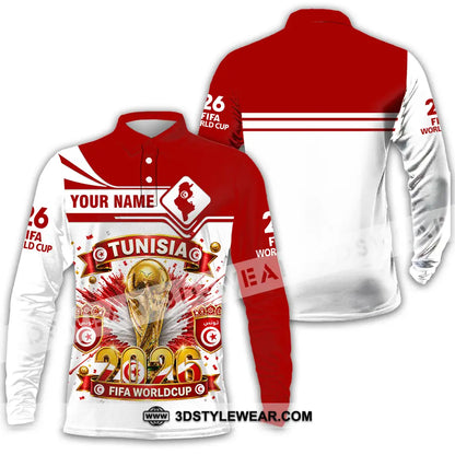 Unisex Shirt - Custom Tunisia World Cup 2026 Shirt - Long Sleeve Polo / S - T-shirt