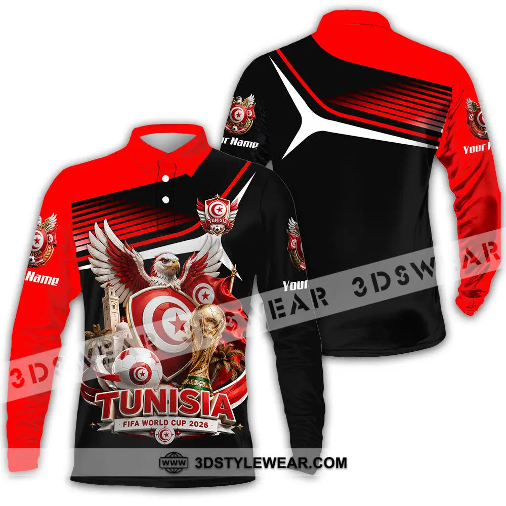 Unisex Shirt - Custom Tunisia World Cup 2026 Shirt - Long Sleeve Polo / S - T-shirt