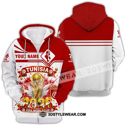 Unisex Shirt - Custom Tunisia World Cup 2026 Shirt - Zipper Hoodie / S - T-shirt