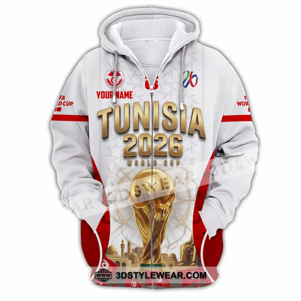 Unisex Shirt - Custom Tunisia World Cup 2026 Shirt - Zipper Hoodie / S - T-shirt