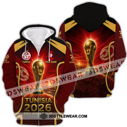 Unisex Shirt - Custom Tunisia World Cup 2026 Shirt - Zipper Hoodie / S - T-shirt