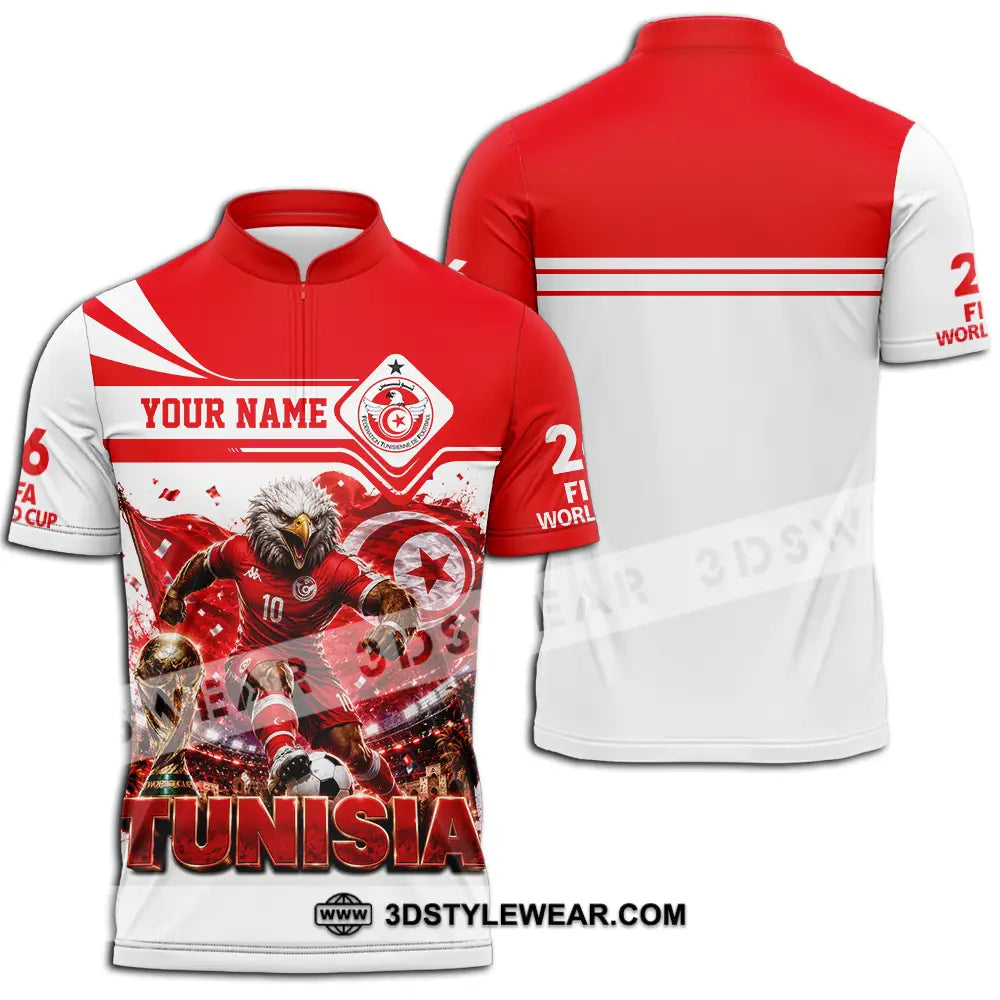 Unisex Shirt - Custom Tunisia World Cup 2026 Shirt - Zipper Polo Shirt / S - T-shirt