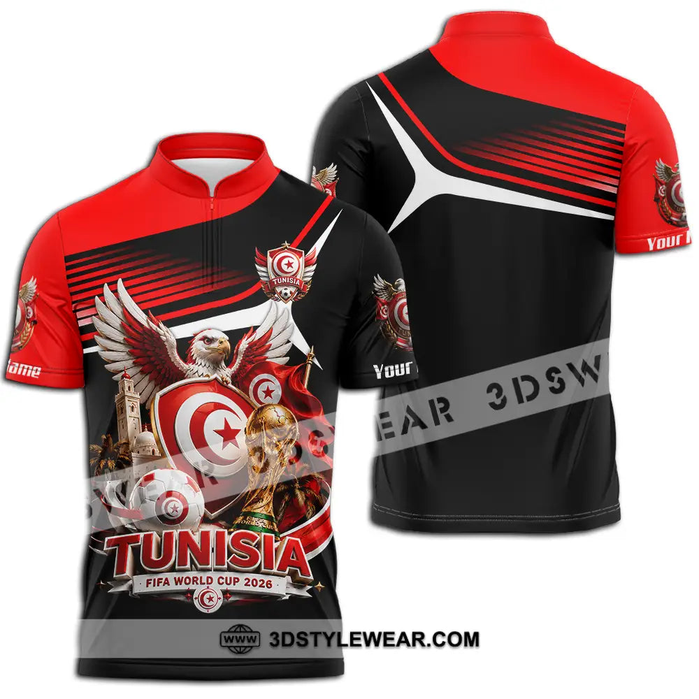 Unisex Shirt - Custom Tunisia World Cup 2026 Shirt - Zipper Polo Shirt / S - T-shirt