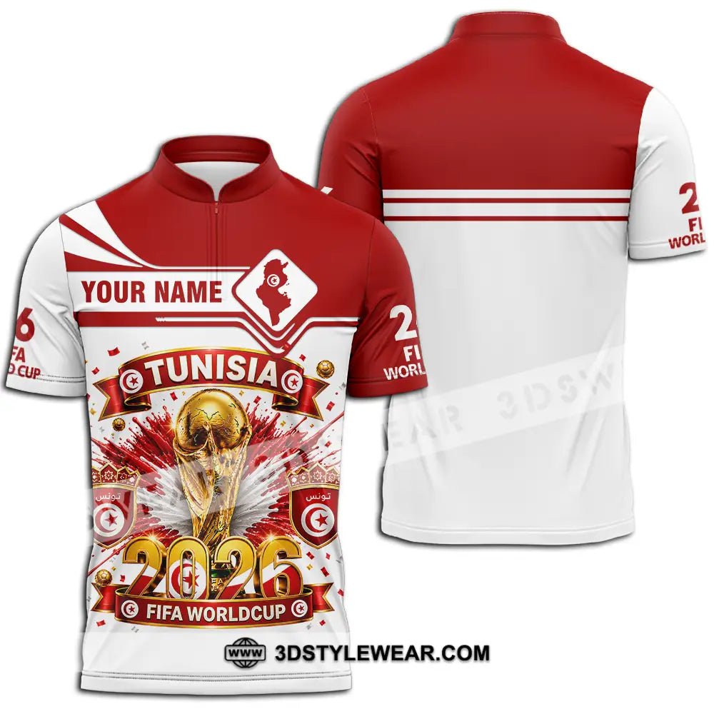 Unisex Shirt - Custom Tunisia World Cup 2026 Shirt - Zipper Polo Shirt / S - T-shirt