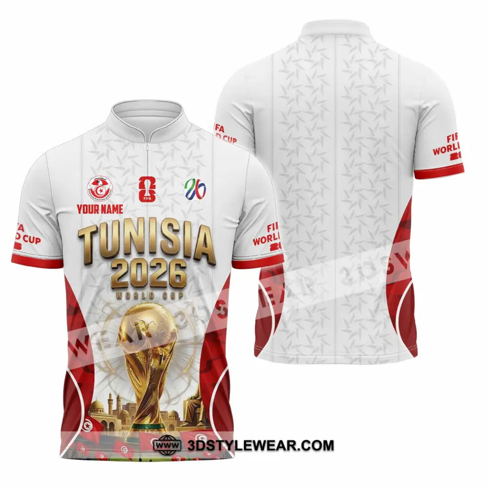 Unisex Shirt - Custom Tunisia World Cup 2026 Shirt - Zipper Polo Shirt / S - T-shirt