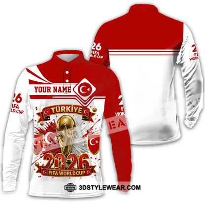 Unisex Shirt - Custom Turkey World Cup 2026 Shirt - Long Sleeve Polo / S - T-shirt