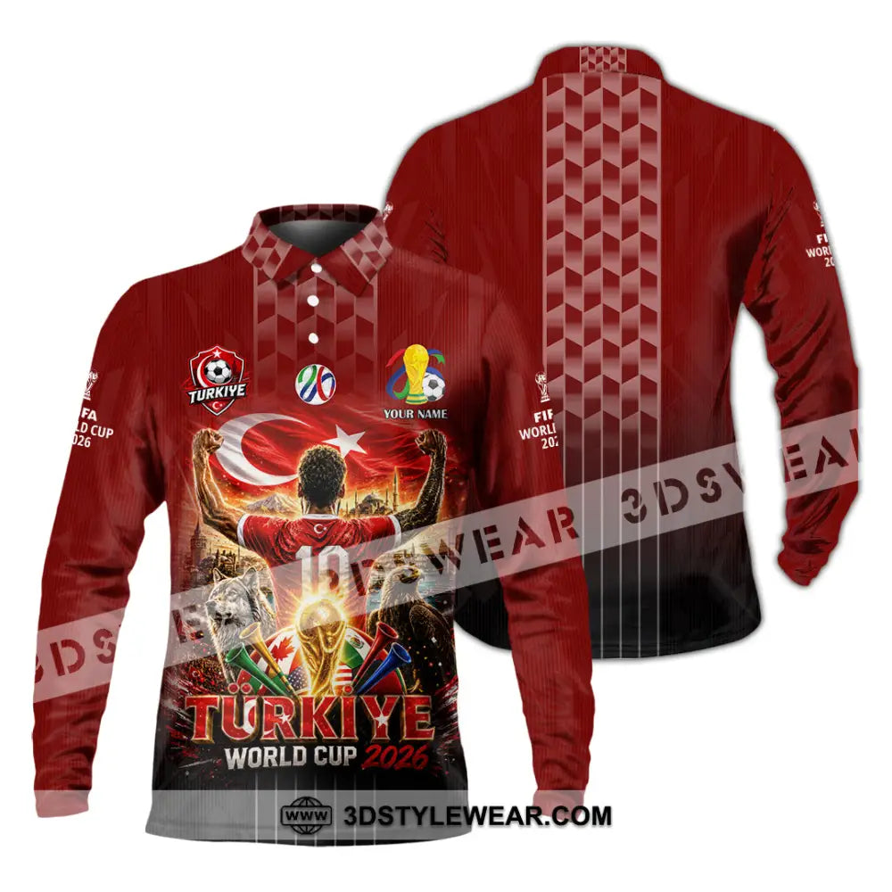 Unisex Shirt - Custom Turkiye World Cup 2026 Shirt - Long Sleeve Polo / S - T-shirt