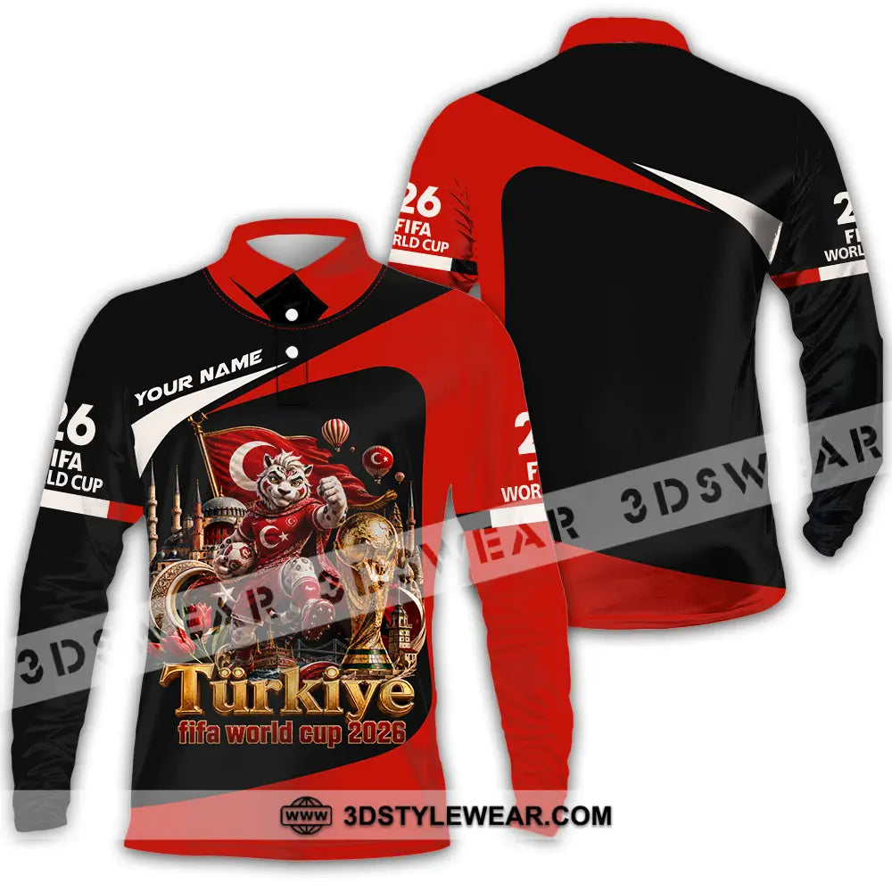 Unisex Shirt - Custom Turkiye World Cup 2026 Shirt - Long Sleeve Polo / S - T-shirt
