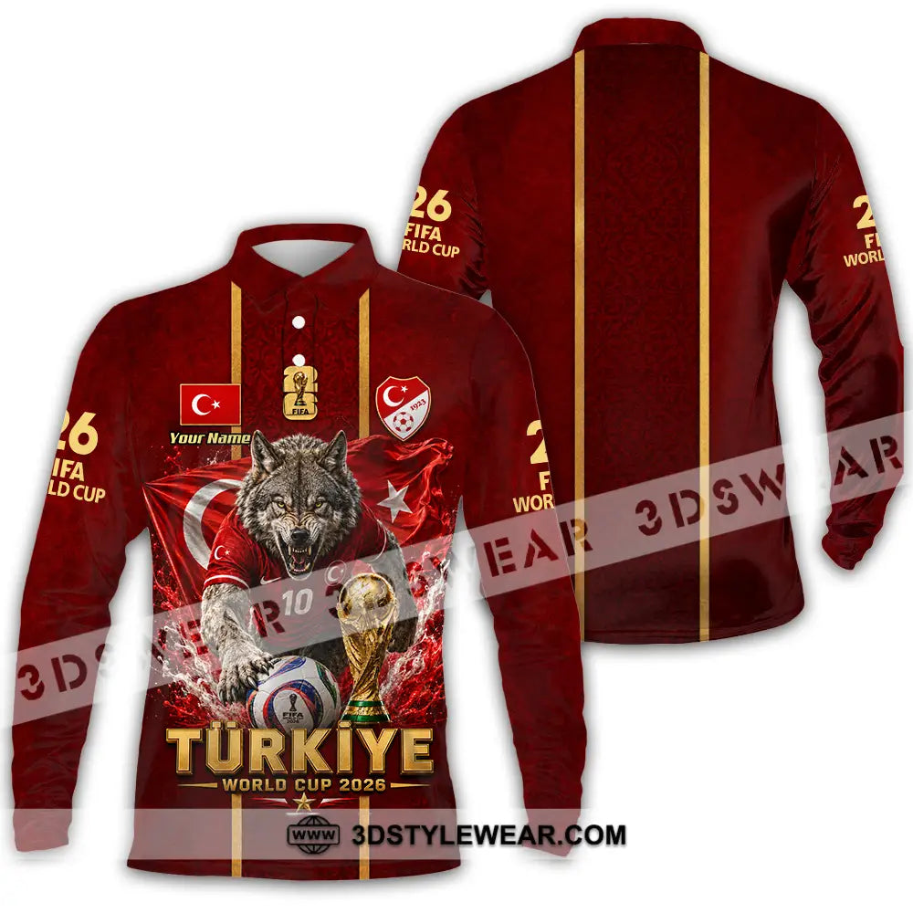Unisex Shirt - Custom Turkiye World Cup 2026 Shirt - Long Sleeve Polo / S - T-shirt