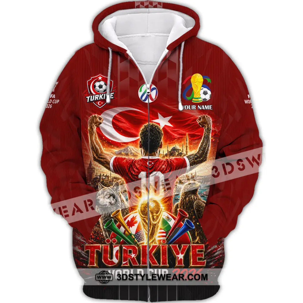 Unisex Shirt - Custom Turkiye World Cup 2026 Shirt - Zipper Hoodie / S - T-shirt