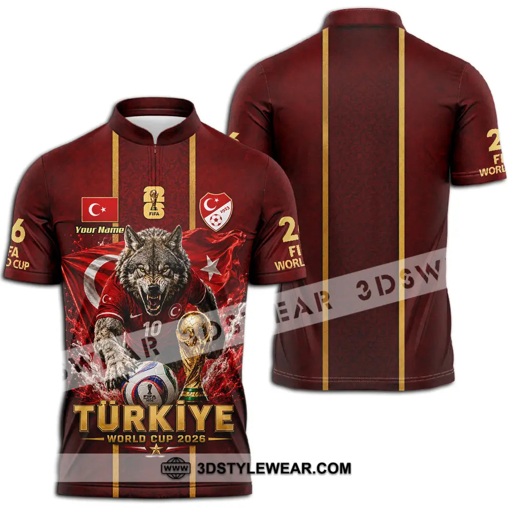 Unisex Shirt - Custom Turkiye World Cup 2026 Shirt - Zipper Polo Shirt / S - T-shirt