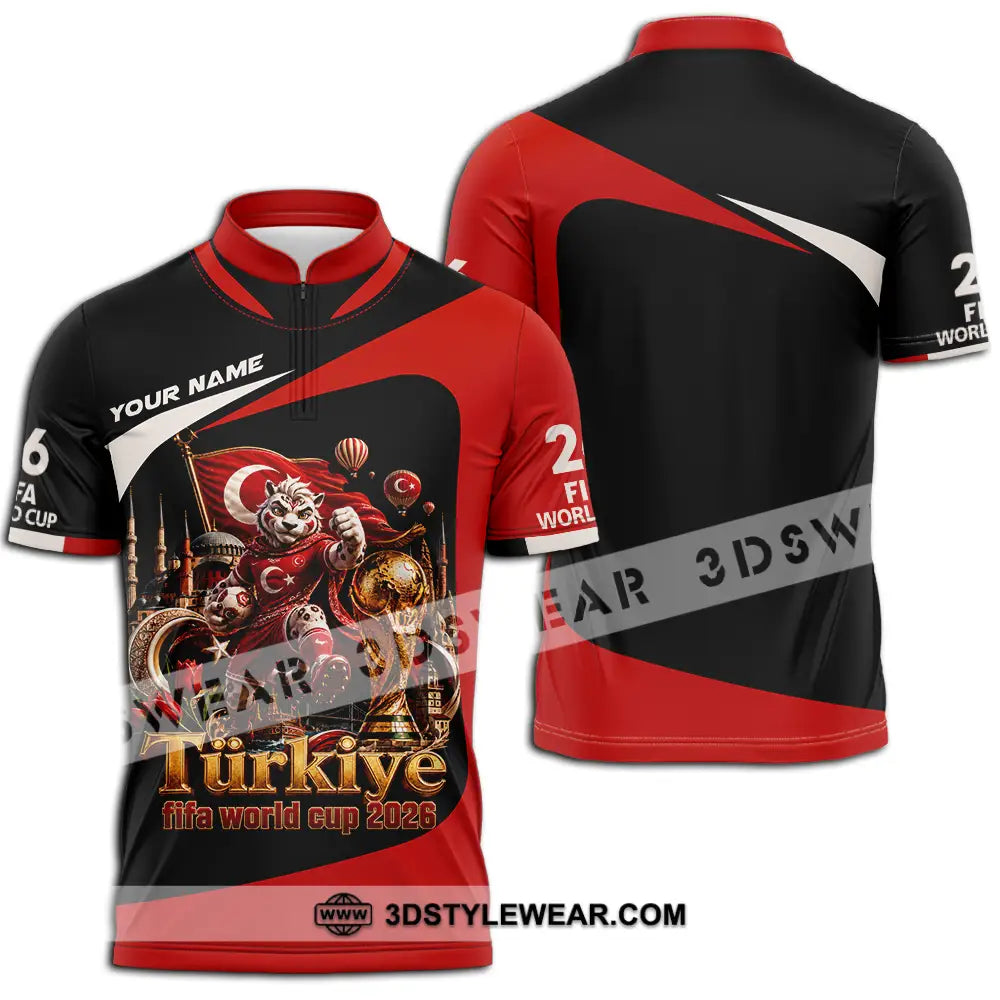 Unisex Shirt - Custom Turkiye World Cup 2026 Shirt - Zipper Polo Shirt / S - T-shirt