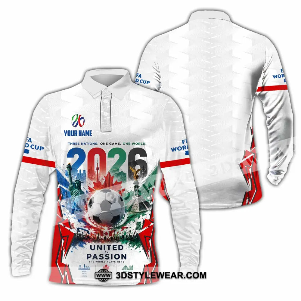 Unisex Shirt - Custom United By Passion World Cup 2026 Shirt - Long Sleeve Polo / S - T-shirt
