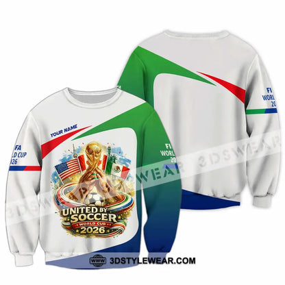 Unisex Shirt - Custom United By Soccer World Cup 2026 3D Shirt Long Sleeve / S T-shirt