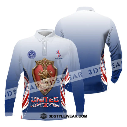 Unisex Shirt - Custom United Kingdom 3D Shirt Long Sleeve Polo / S T-shirt