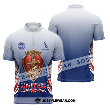 Unisex Shirt - Custom United Kingdom 3D Shirt Zipper Polo Shirt / S T-shirt