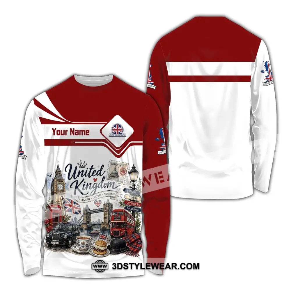 Unisex Shirt - Custom United Kingdom Shirt - Long Sleeve Shirt / S - T-shirt