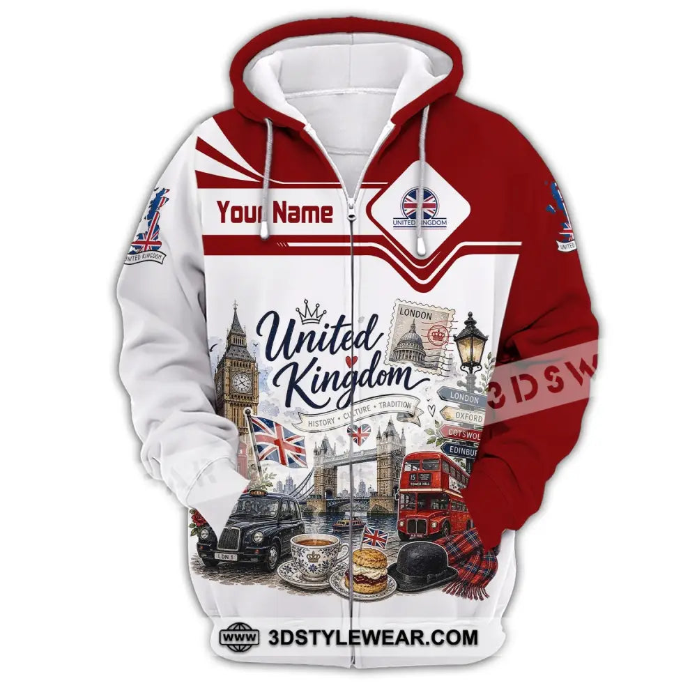 Unisex Shirt - Custom United Kingdom Shirt - Zipper Hoodie / S - T-shirt