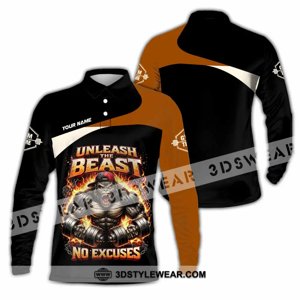 Unisex Shirt - Custom Unleash The Beast Shirt - Long Sleeve Polo / S - T-shirt