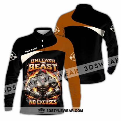 Unisex Shirt - Custom Unleash The Beast Shirt - Long Sleeve Polo / S - T-shirt