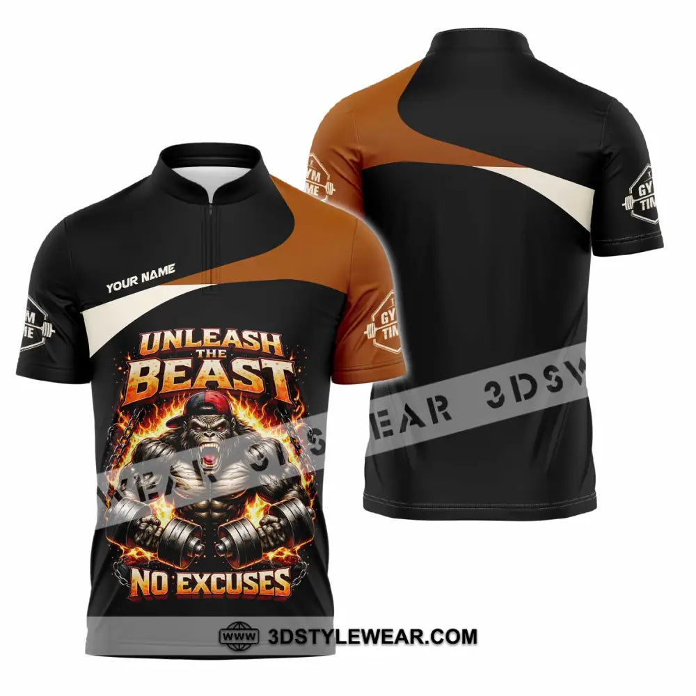 Unisex Shirt - Custom Unleash The Beast Shirt - Zipper Polo Shirt / S - T-shirt