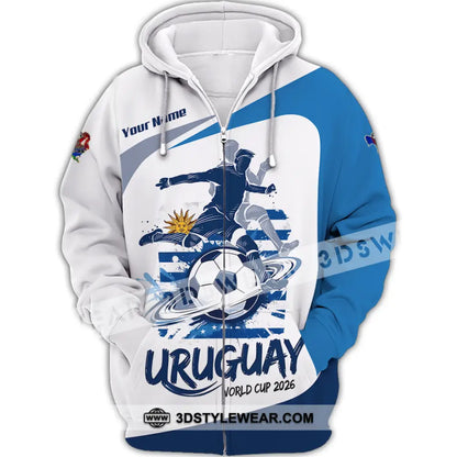 Unisex Shirt - Custom Uruguay Fifa World Cup 2026 3D Shirt - Zipper Hoodie / S - T-shirt