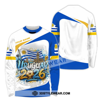 Unisex Shirt - Custom Uruguay World Cup 2026 3D Shirt Long Sleeve Shirt / S T-shirt