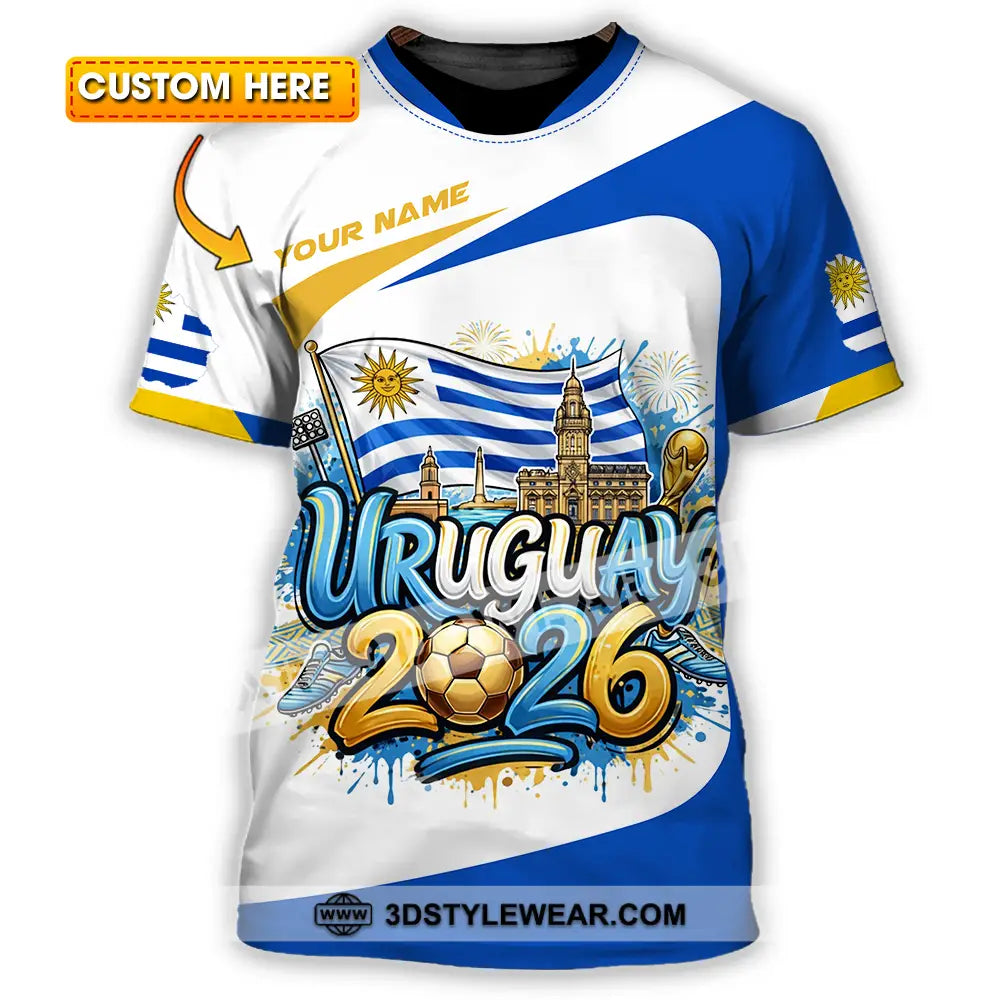 Unisex Shirt - Custom Uruguay World Cup 2026 3D Shirt T-shirt