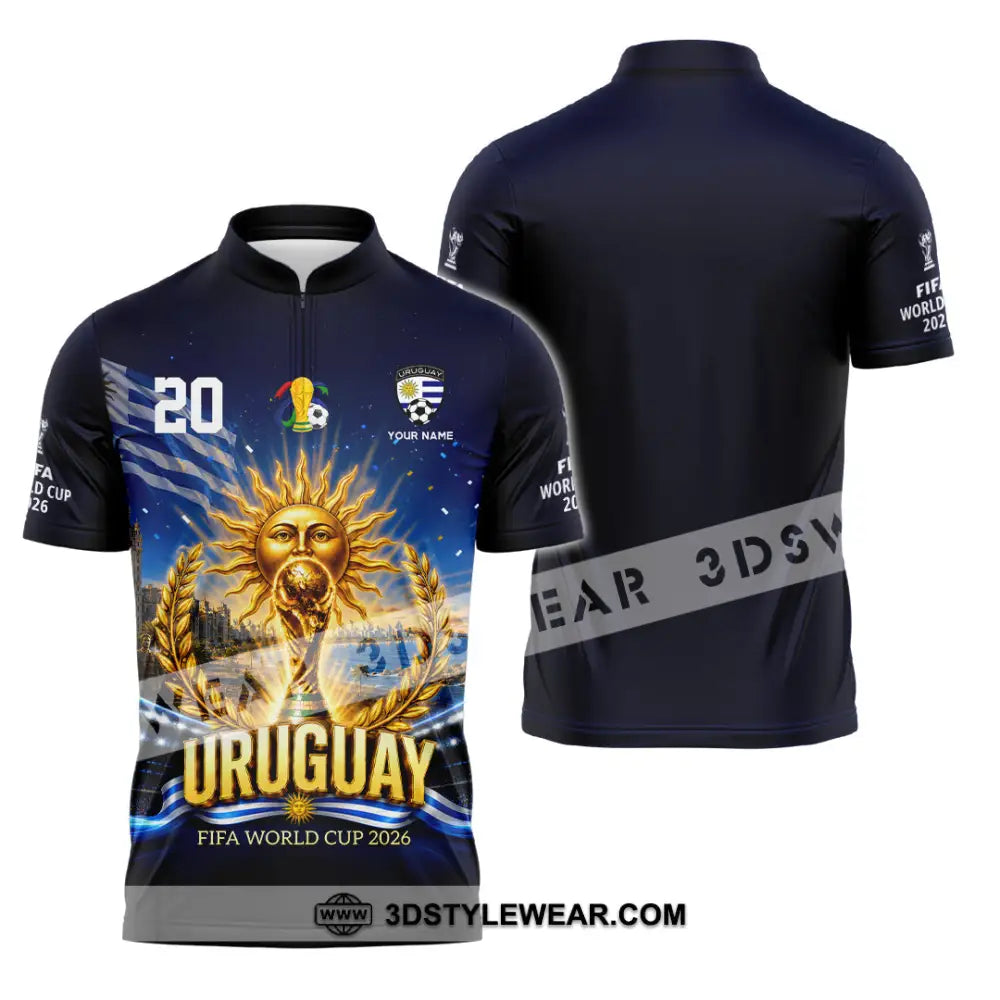 Unisex Shirt - Custom Uruguay World Cup 2026 Shirt - Zipper Polo Shirt / S - T-shirt