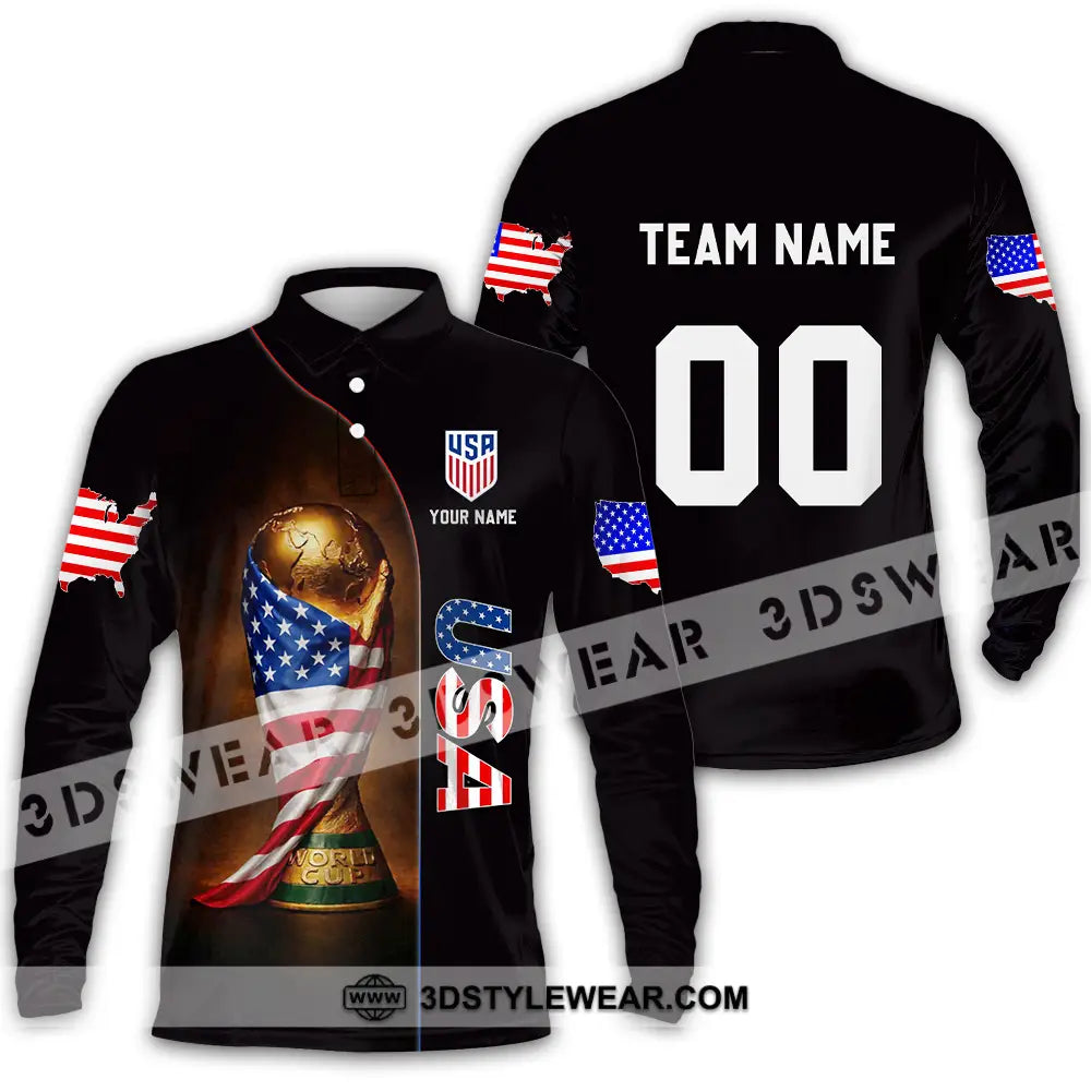 Unisex Shirt - Custom USA 3D Shirt Long Sleeve Polo / S T-shirt