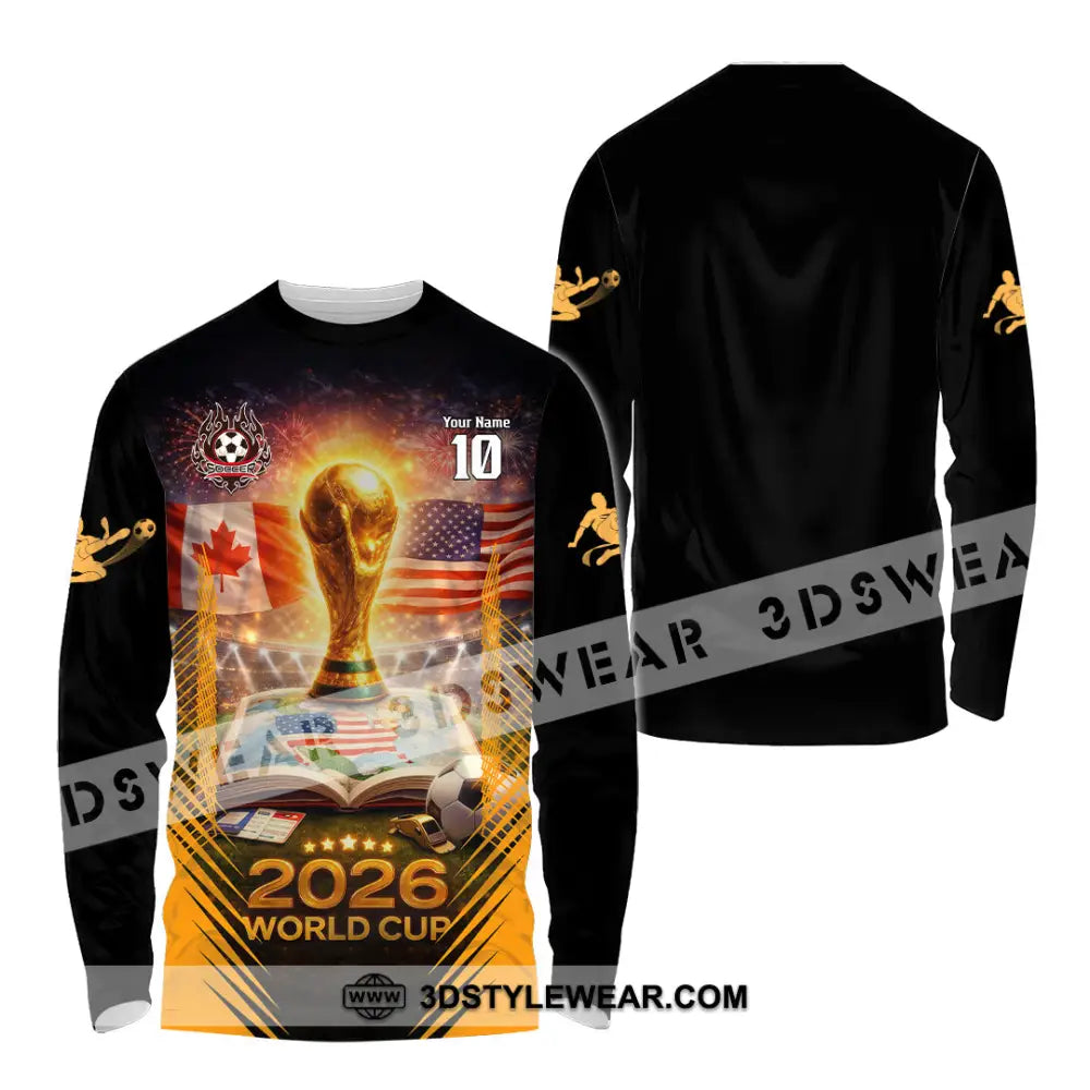 Unisex Shirt - Custom USA Canada World Cup 2026 3D Shirt Long Sleeve Shirt / S T-shirt