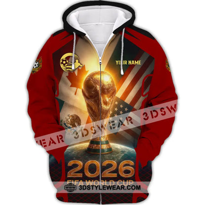 Unisex Shirt - Custom USA Canada World Cup 2026 3D Shirt Zipper Hoodie / S T-shirt