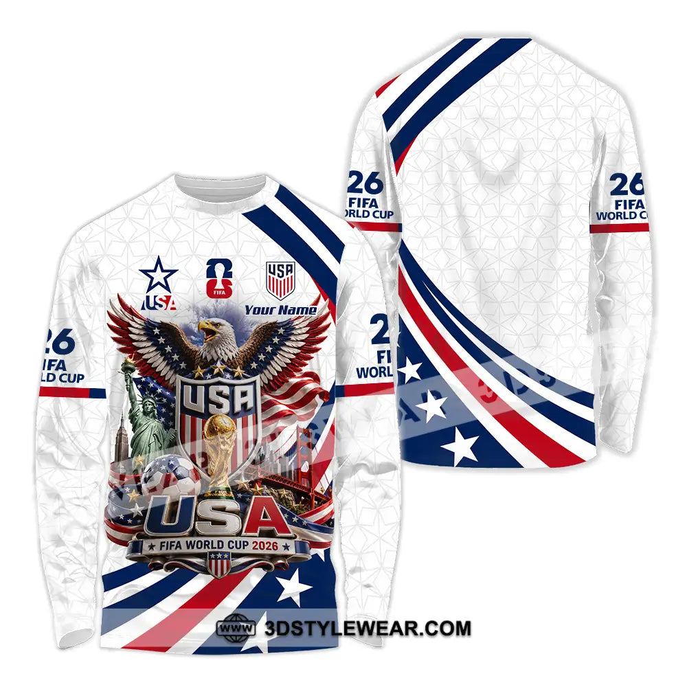 Unisex Shirt - Custom USA World Cup 2026 Shirt - Long Sleeve Shirt / S - T-shirt